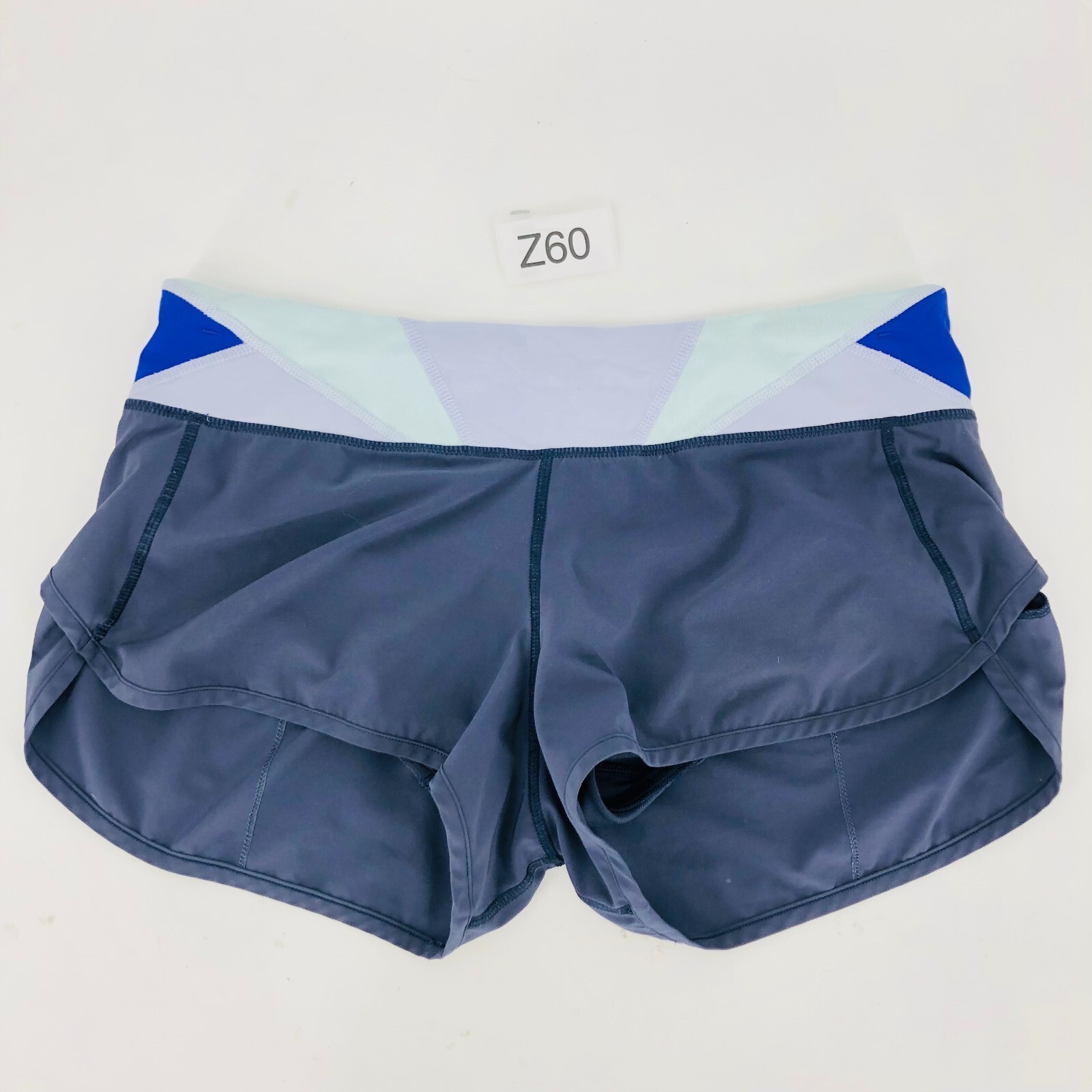 Lululemon Womens Navy Blue Polyester Zip Back Pocket Groovy Running Short Size 8